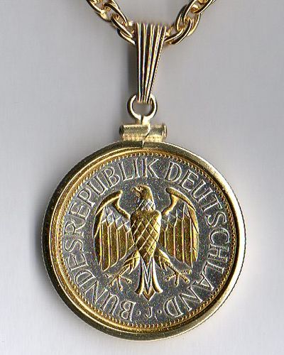Gorgeous 2-Toned Gold & Silver German  Eagle,  Coin Necklaces