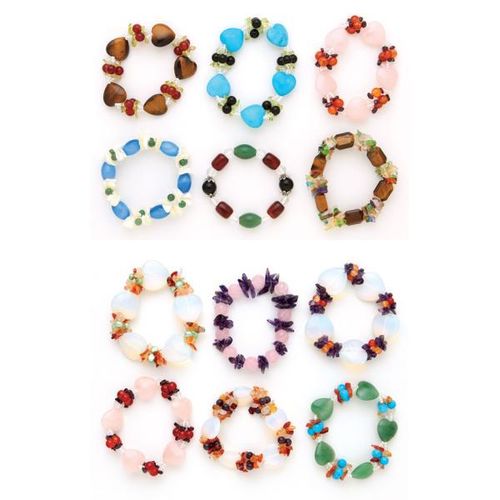Semi-Precious Stone Stretch Bracelets Case Pack 12