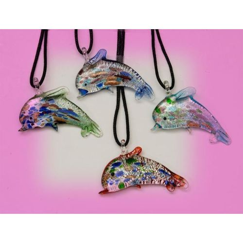 Glass Necklace Dolphin Shape Case Pack 12