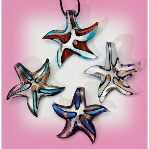 Glass Necklace Star Fish Shape Case Pack 12