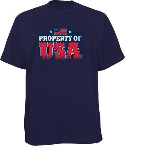 Property of the USA"" T-Shirt - Dark Blue Case Pack 24