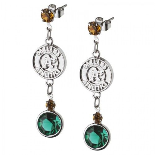 Oakland Athletics Earrings Mlb Logo W/ Team Colors