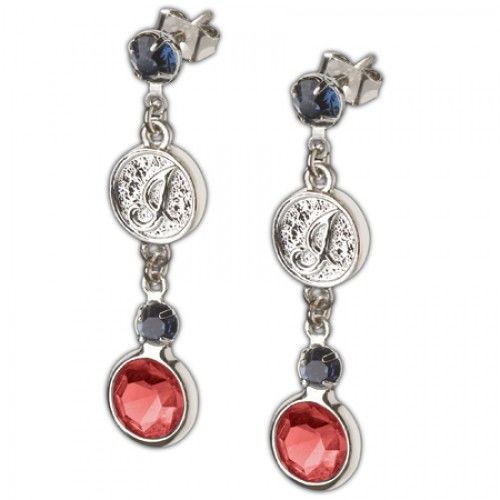 Cleveland Indians Earrings Mlb Logo W/ Team Colors
