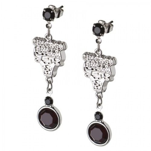 Chicago Bulls Earrings Nba Logo W/ Team Colors