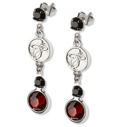 Miami Heat Earrings Nba Logo W/ Team Colors