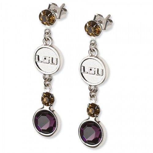 Louisiana State Univ Earrings Ncaa Logo W/ Team Colors