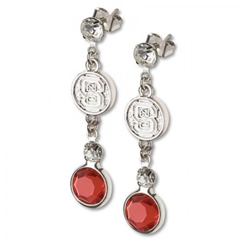 North Carolina State Univ Earrings Ncaa Logo W/ Team Colors