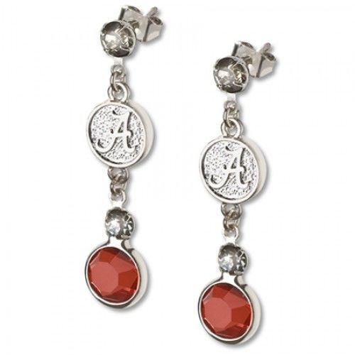 Univ of Alabama Earrings Ncaa Logo W/ Team Colors