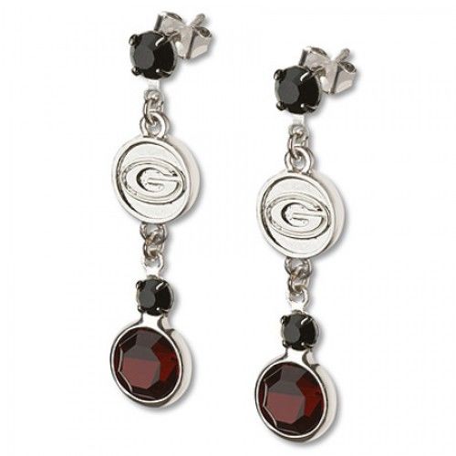Univ of Georgia Earrings Ncaa Logo W/ Team Colors