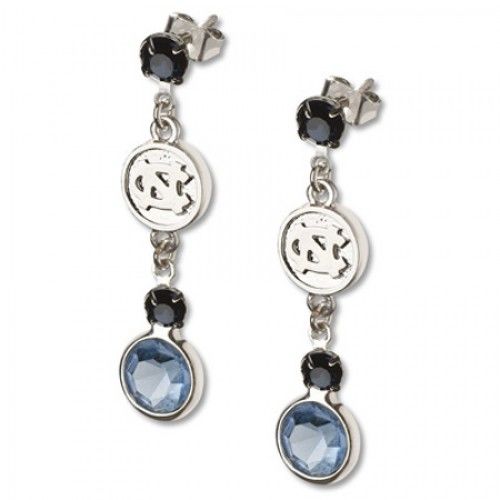 Univ of North Carolina Earrings Ncaa Logo W/ Team Colors