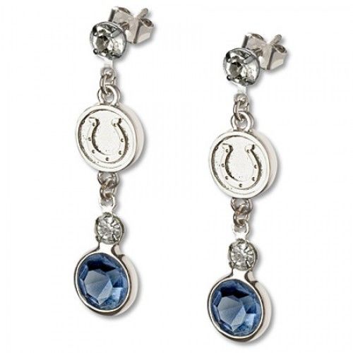 Indianapolis Colts Earrings Nfl Logo W/ Team Colors