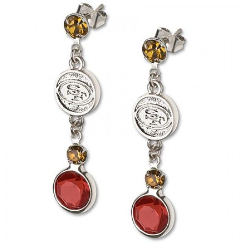 San Francisco 49ers Earrings Nfl Logo W/ Team Colors