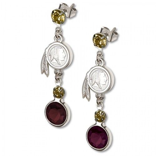Washington Redskins Earrings Nfl Logo W/ Team Colors