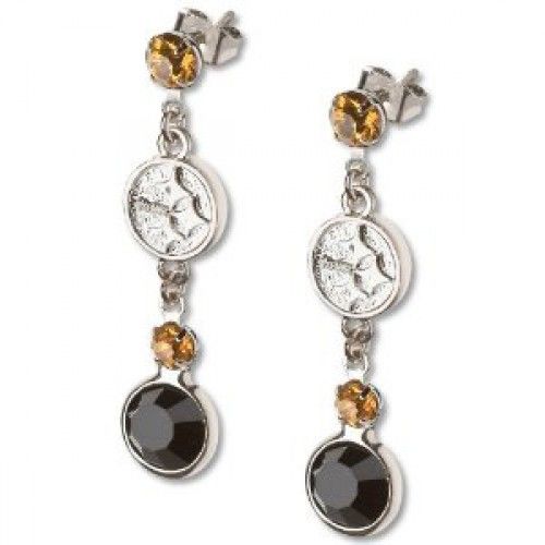 Pittsburgh Steelers Earrings Nfl Logo W/ Team Colors