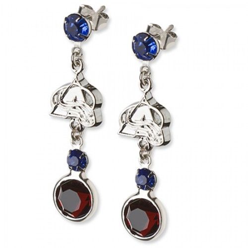 Colorado Avalanche Earrings Nhl Logo W/ Team Colors