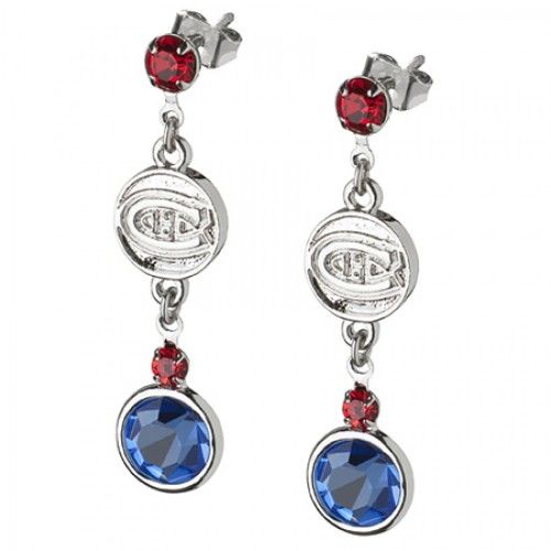 Montreal Canadiens Earrings Nhl Logo W/ Team Colors