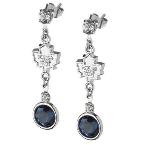 Toronto Maple Leafs Earrings Nhl Logo W/ Team Colors
