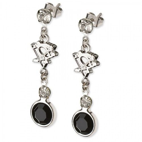 Pittsburgh Penguins Earrings Nhl Logo W/ Team Colors