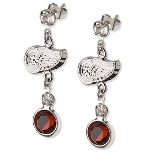 Detroit Red Wings Earrings Nhl Logo W/ Team Colors