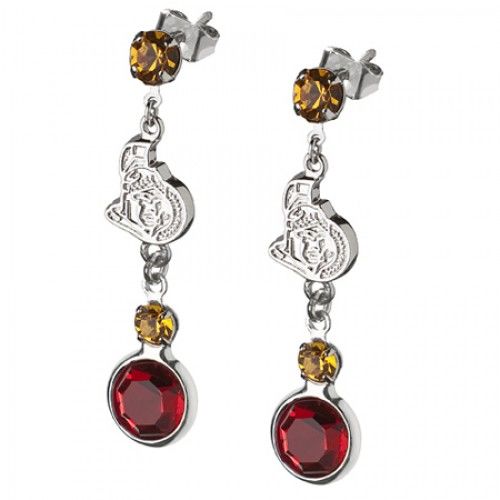 Ottawa Senators Earrings Nhl Logo W/ Team Colors