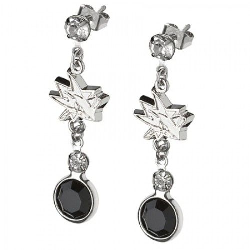 San Jose Sharks Earrings Nhl Logo W/ Team Colors