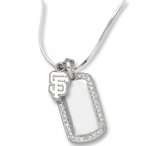 San Francisco Giants Mlb Dog Tag Pendant Logo in Silver