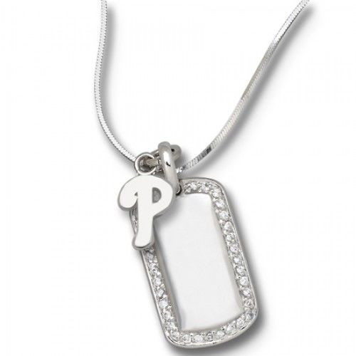 Philadelphia Phillies Mlb Dog Tag Pendant Logo Silver
