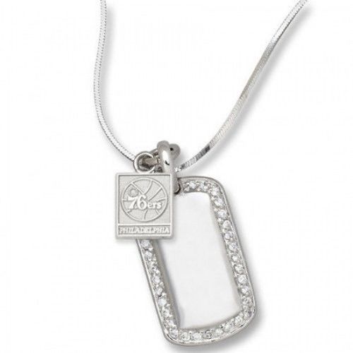 Philadelphia 76ers Nba Dog Tag Pendant Logo - Silver