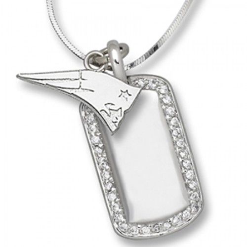 New England Patriots Nfl Dog Tag Pendant Logo in Silver