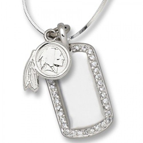 Washington Redskins Nfl Dog Tag Pendant Logo in Silver