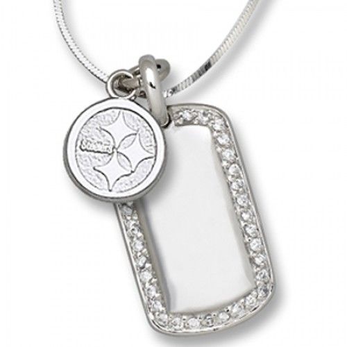 Pittsburgh Steelers Nfl Dog Tag Pendant W Logo in Silver