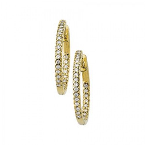 14k Yellow Gold Heavenly Hoop Diamond Earrings - 1/2 Cttw