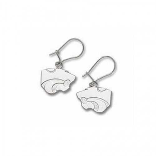 Kansas State Sterling Silver Logo Dangle Earrings