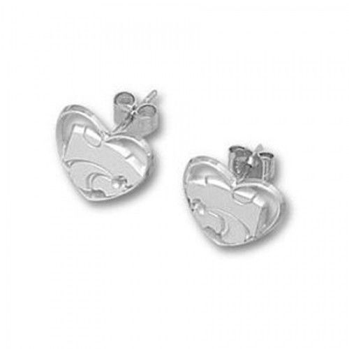 Kansas State Sterling Silver Stud Earrings - Wildcats