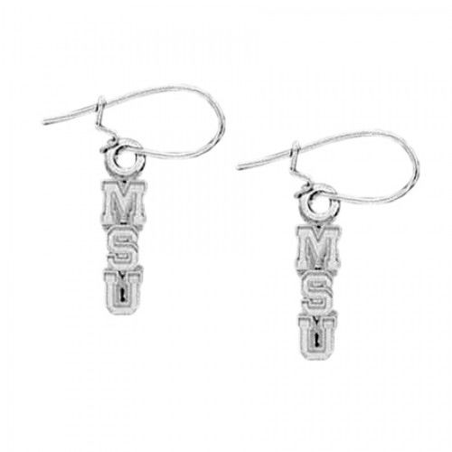 Sterling Silver Michigan State Dangle Earrings