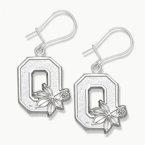 Sterling Silver Ohio State University Dangle Earrings