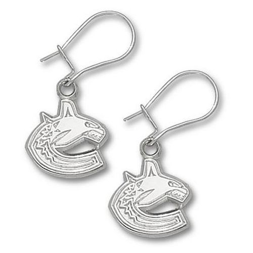 Vancouver Canucks Sterling Silver Dangle Earrings