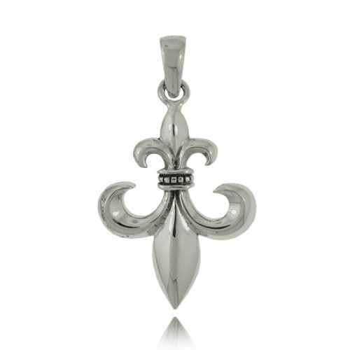 Sterling Silver Fleur De Lis Pendant Dangle 925 New