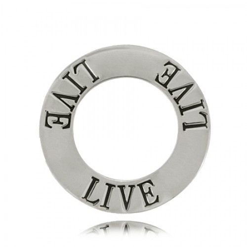 Sterling Silver Live Affirmation Ring Inspiration Charm