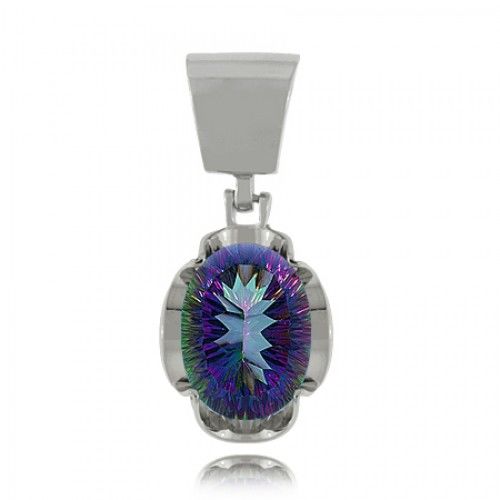 Neptune'S Garden Topaz Pendant - Framed Sterling Silver