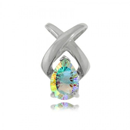 Sea Mist Topaz Pendant - Radiant Cut in Sterling Silver