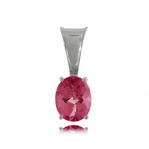 Pretty Pink Topaz Pendant Sterling Silver - 2.5 Ct Oval