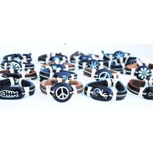 Leather Adjustable Length Bracelet Case Pack 96