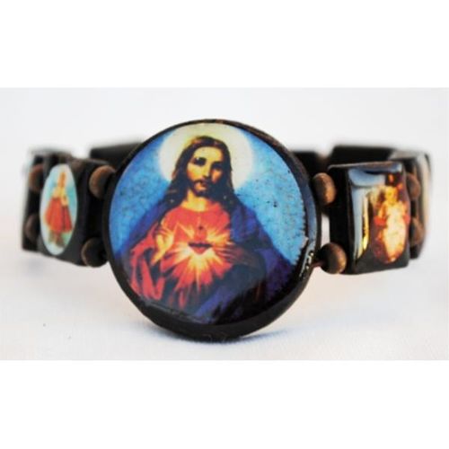 Saint Jesus Wood Religious Bracelets Case Pack 120