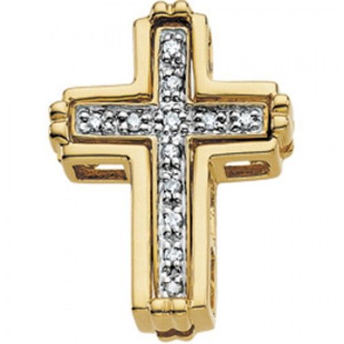 Cross Pendant with Diamonds in Lovely Yellow Gold