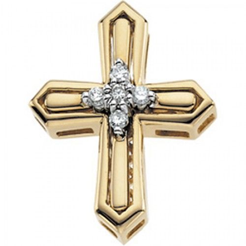 Cross Pendant with Diamonds in Dazzling Yellow Gold