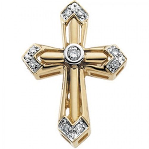 Cross Pendant with Diamonds in Ravishing Yellow Gold