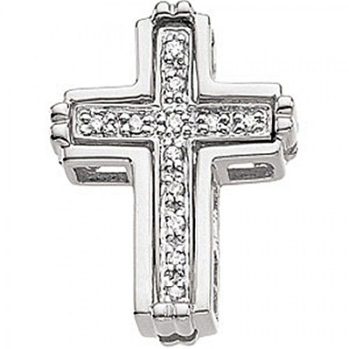 Cross Pendant with Diamonds in Spectacular White Gold