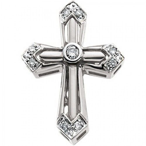 Cross Pendant with Diamonds in Wonderful White Gold