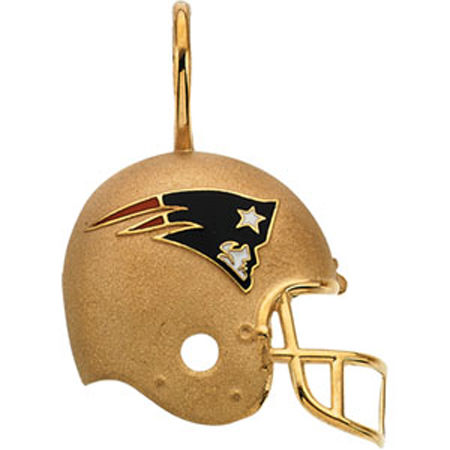 New England Patriots 14kt Gold Helmet Pendant